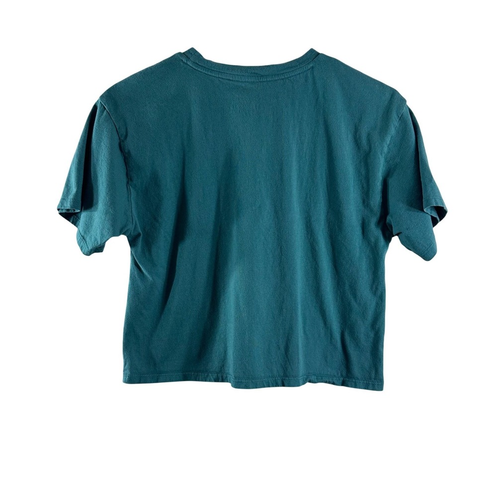 Organic Generation Teal Cowboy Rodeo Western Graphic T-Shirt Rhinestone Size M - Picture 5 of 7